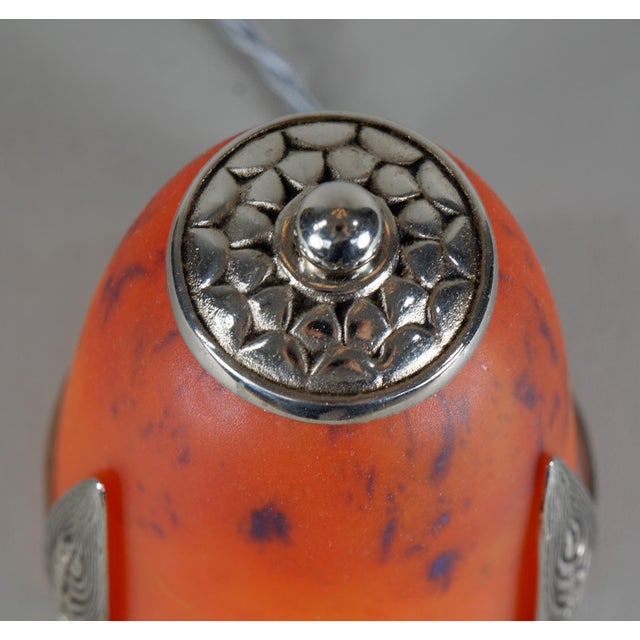 Metal French Art Deco Table Lamp by E. Val & Charles Schneider 1920s France For Sale - Image 7 of 11