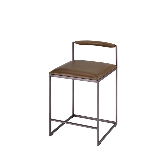 Bradbury Counter Stool, Truffle Leather For Sale