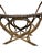 Cabin Vintage Woven Rattan & Bamboo Stool With Sculptural Loop Base For Sale - Image 3 of 18