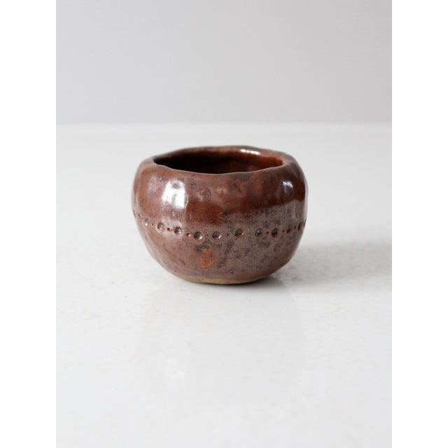 Brown Vintage Studio Pottery Bowl For Sale - Image 8 of 8