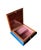 Mid-Century Modern 1970s Vintage Dark Blue Italian Wood Inlay Musical Box For Sale - Image 3 of 9