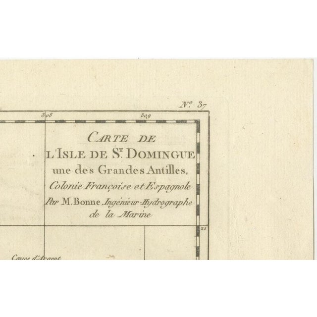 Map of French and Spanish Antilles with Hispaniola St Domingue by Rigobert Bonne, 1780s For Sale - Image 5 of 12