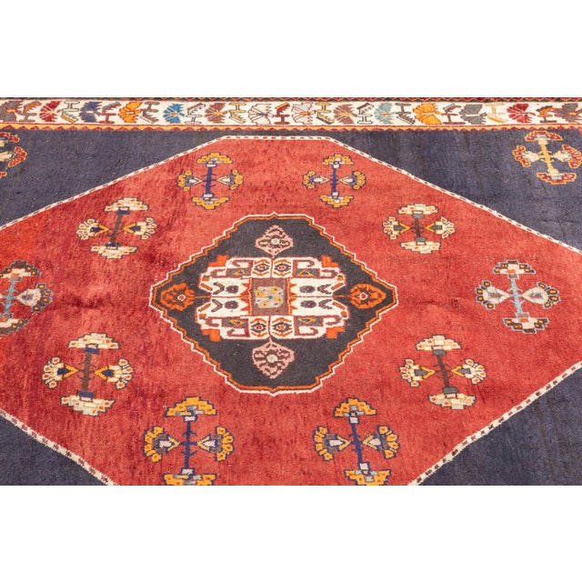1970s Semi-Antique Hand-Knotted Persian Qashqai Rug 5'5" X 6'11" For Sale - Image 5 of 16
