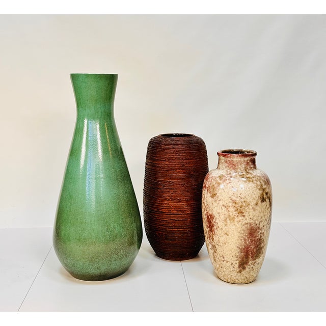 Large Turquoise Glazed Ceramic Floor Vase, Italy, 1950s For Sale - Image 10 of 18