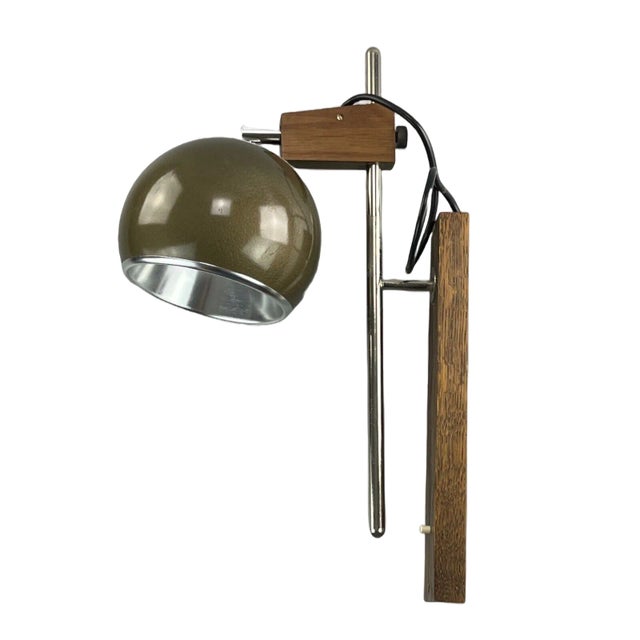Space Age Sconce in Teak & Metal from Temde For Sale