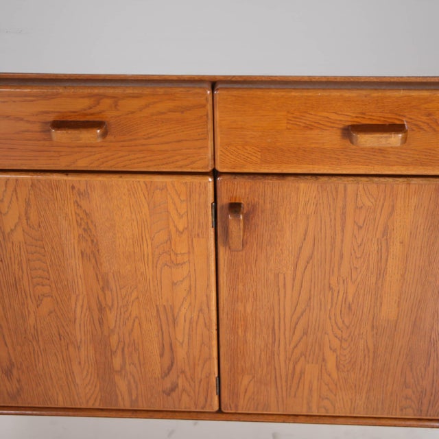 Sideboard in Oak and Brushed Aluminum, 1980s For Sale - Image 6 of 18