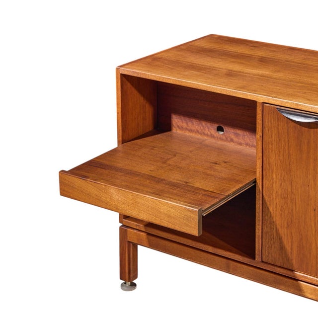 Brown Jens Risom Mid Century Walnut Credenza For Sale - Image 8 of 13