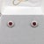 Pretty Ruby Studs With Natural Diamond Halo: Solid 14k Gold, Round 3.3mm, Pair For Sale - Image 4 of 8