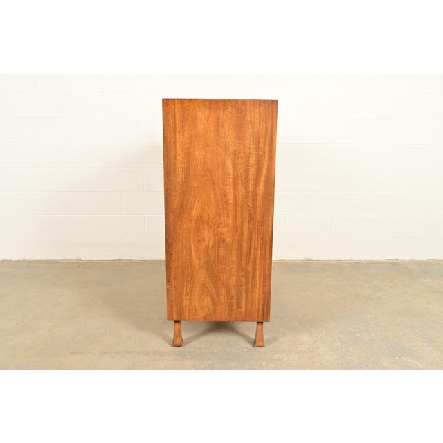 John Widdicomb Mid-Century Modern Sculpted Walnut Tambour Door Gentleman's Chest, 1960s For Sale - Image 12 of 14