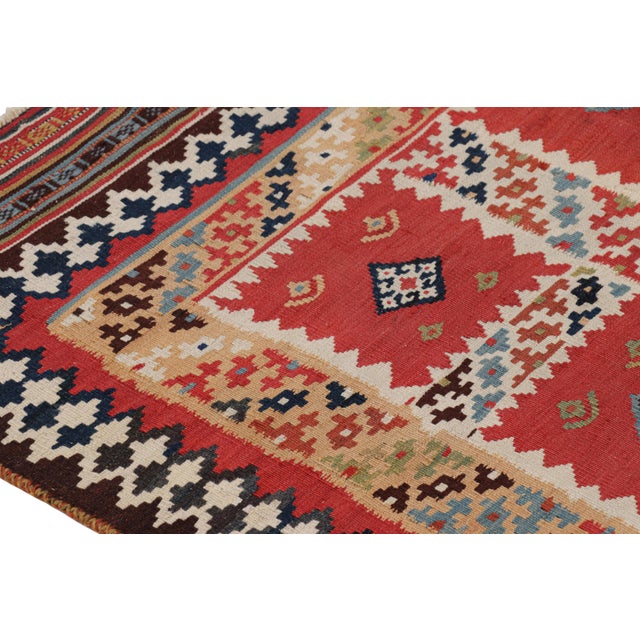 Vintage Kilim in Red With Polychromatic Geometric Patterns, From Rug ...