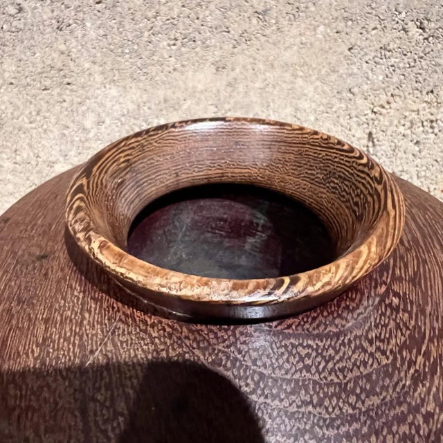 1960s Heavy Ebony Wood Vase Vessel For Sale - Image 9 of 9