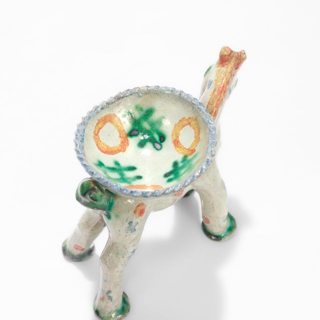 Antique Mid-Century Modern Austrian Wiener Werkstätte Ceramic Horse Salt Cellar by Alice Ehmann For Sale - Image 4 of 11