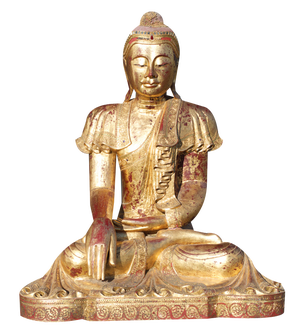 Buddha in Gilded Wood, Asia, 1950s