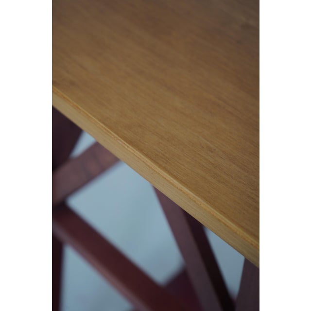 Ethan Allen Country Style Painted Finish Pedestal Stand For Sale - Image 9 of 12