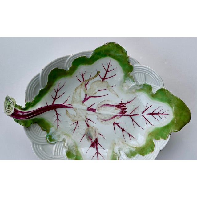 Chelsea Porcelain Trompe-L’Oeil Leaf Dish, Radish Plate Circa 1755 For Sale - Image 9 of 16