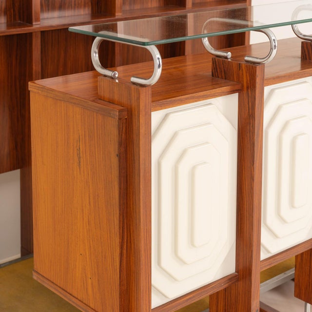 Italian Bar Unit with Stools, 1970s, Set of 3 For Sale - Image 10 of 13