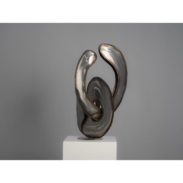 Lea Goodman, Abstract Stainless Steel Sculpture, 1980s, Stainless Steel For Sale - Image 3 of 10