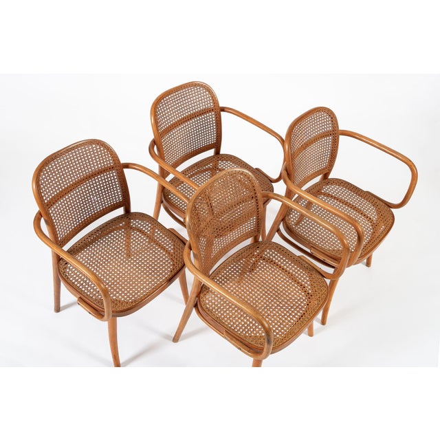 Wood Vintage Bent Wood & Wicker Cafe Dining Chairs by Josef Hoffman for Ligna For Sale - Image 7 of 17
