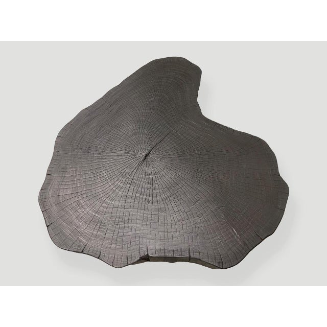 Black CUSTOM Andrianna Shamaris Amorphous Charred Coffee Table with Charred wood legs For Sale - Image 8 of 18