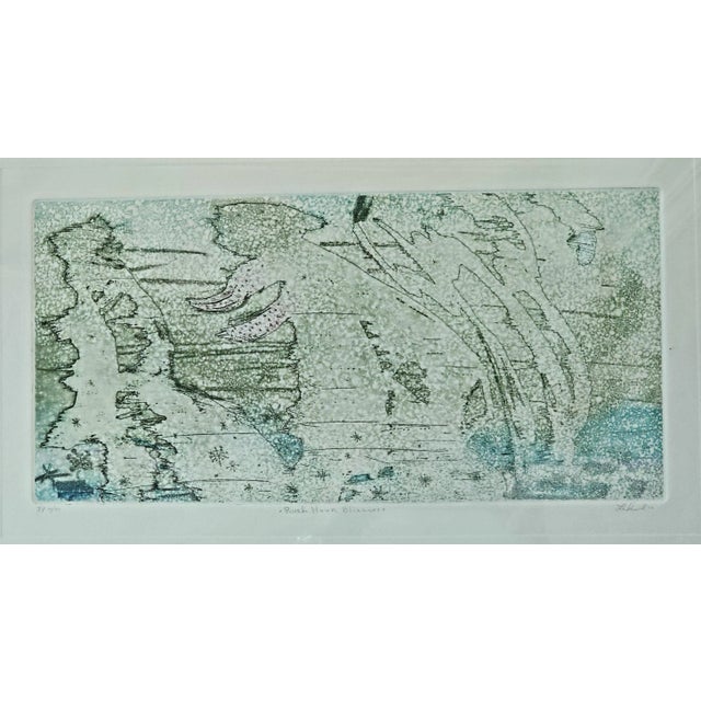 1982 "Rush Hour Blizzard" Abstract Framed New York Cityscape Wash Etching by Gerard Lehner For Sale - Image 10 of 12