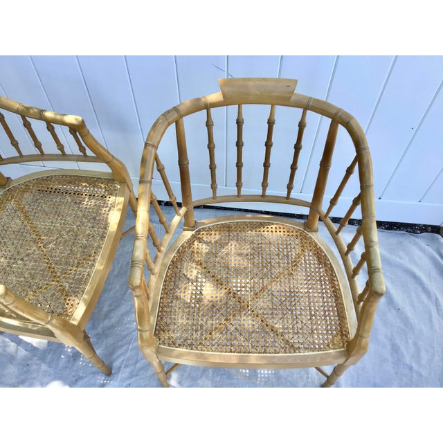 Faux Bamboo Cane Chairs a Pair Chairish