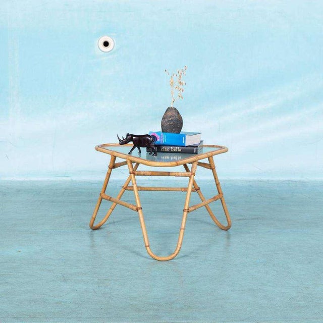 Vintage Rattan Coffee Table For Sale - Image 4 of 5