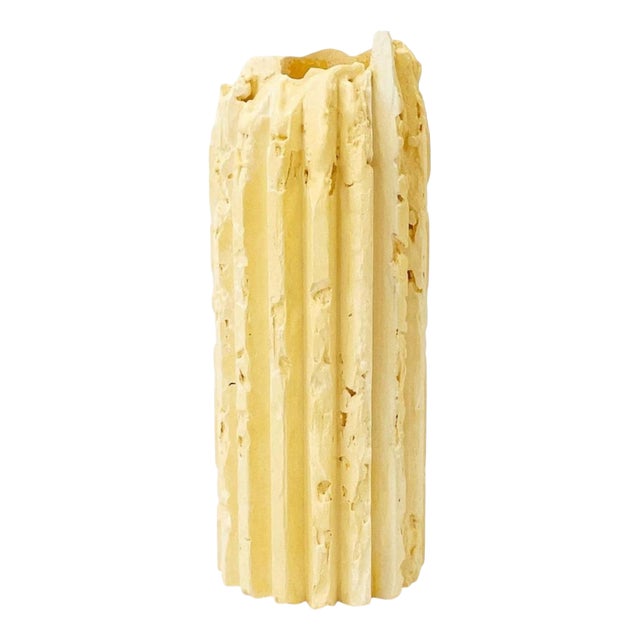 Rib 16X Thin Pale Orange Cornice Vase by Lenny Stopp For Sale