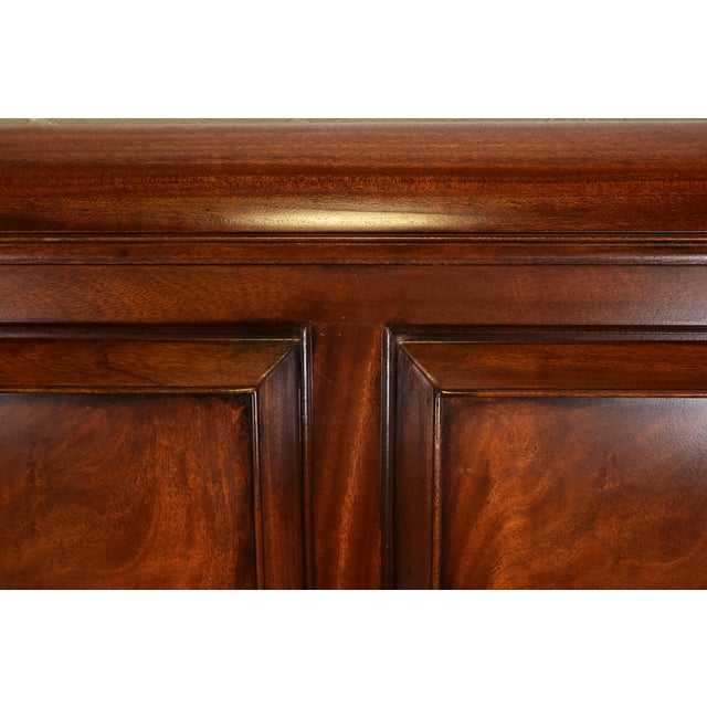 Ethan Allen French Louis Philippe Flame Mahogany Queen Size Sleigh Bed For Sale - Image 9 of 11