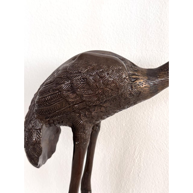 Large Burnished Brass Heron Sculptures, Italy, 1970, Set of 2 For Sale - Image 17 of 18