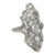 Antique Art Deco Platinum Diamond Filigree Cocktail Ring, Size 5 For Sale