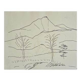 1960s Frank Wallace Landscape Drawing For Sale