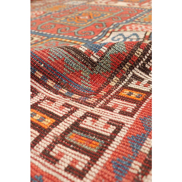 Traditional Pasargad Home Antique Kazak Wool Area Rug, 3' 3'' X 8' 0'' For Sale - Image 3 of 4
