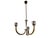 Brass and chrome-plated metal pendant with 3 lights. Good condition: 2 of 3 cups have internal defects as shown in the...