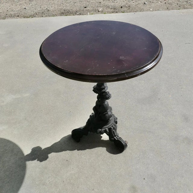 Cast Iron and Oak Pub Table, 1950s For Sale - Image 6 of 6