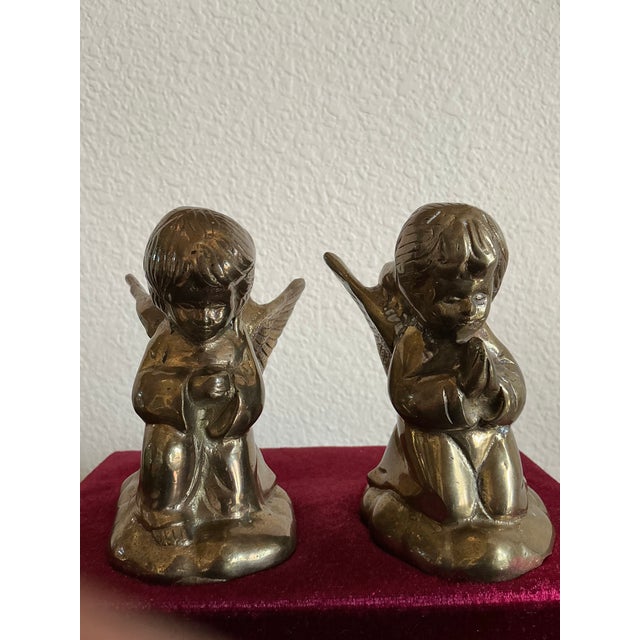 Pair of Vintage Bronze Angel Cherub Candleholders For Sale In Dallas - Image 6 of 12