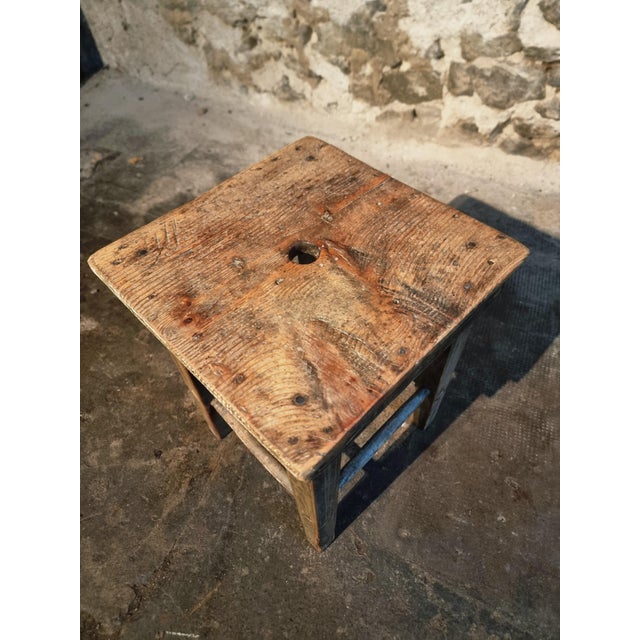 French Workshop Stool, 1900s For Sale - Image 11 of 14