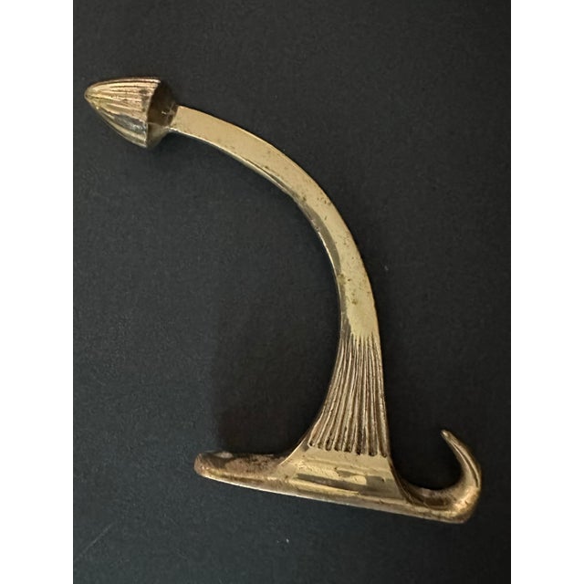 Vintage Late 20th Century Art Deco Brass Hooks For Sale - Image 4 of 12