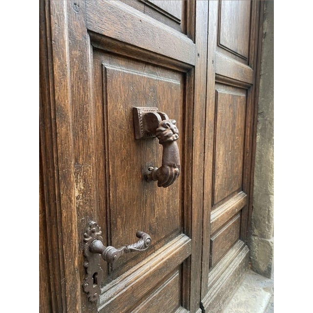 Vintage Cast Iron Hand Door Knocker - Antique Victorian Style Architectural Hardware For Sale - Image 10 of 12