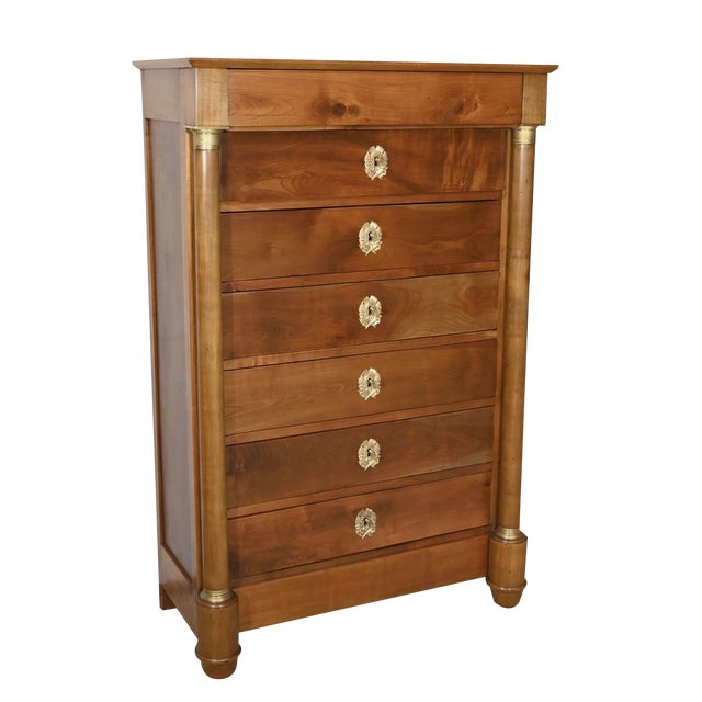 Early 19th Century Empire Chest of Drawers in Cherry Trees For Sale