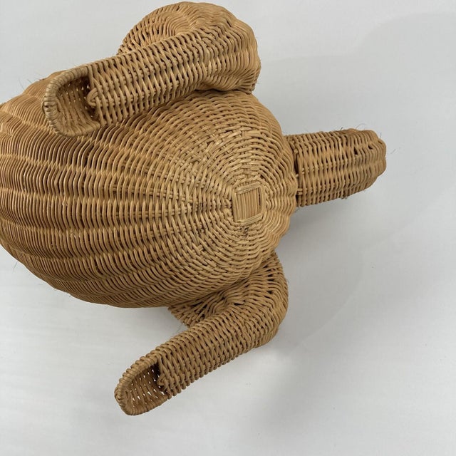 Large VTG 28" Wicker Kangaroo Storage Basket Hamper Plant Toilet Paper Holder For Sale - Image 9 of 12