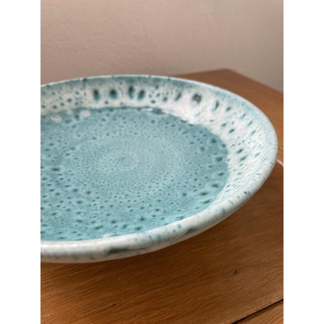 Blue Enameled Tripod Plate Dish, 1950s For Sale - Image 13 of 18