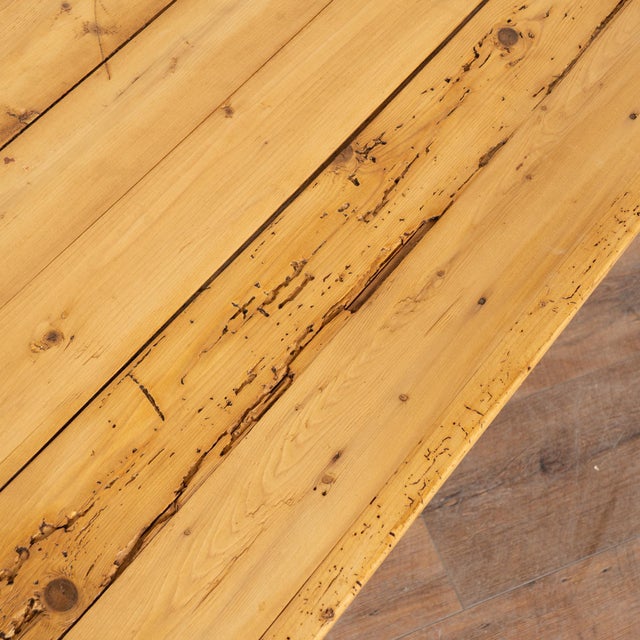 Wood Rustic 20th Century Short Pine Side Table For Sale - Image 7 of 11