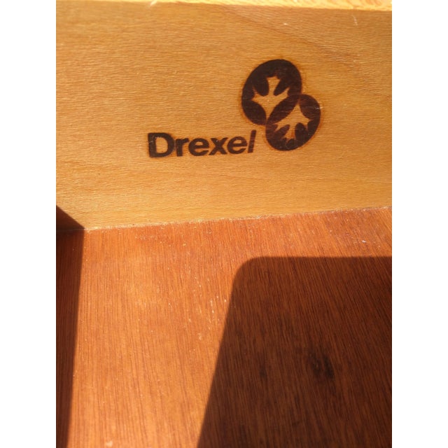 Campaign Drexel Walnut & Brass 4 Drawer Campaign Chest 20th Century For Sale - Image 3 of 7