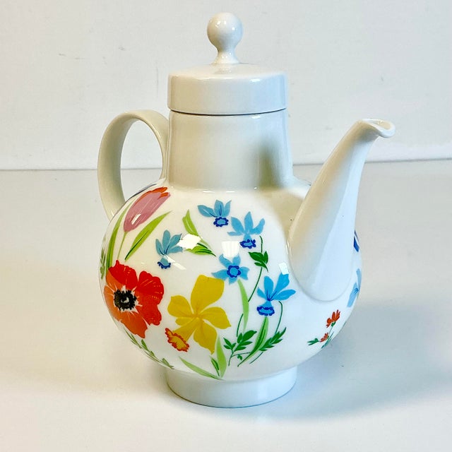 1970s Vintage Heinrich & Co German Boho Chic Hollywood Regency Flora Tea Pot For Sale - Image 9 of 15
