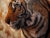 Contemporary My Serious Side by Andrada Trapnell | Mixed media on canvas of a tiger's profile For Sale - Image 3 of 5