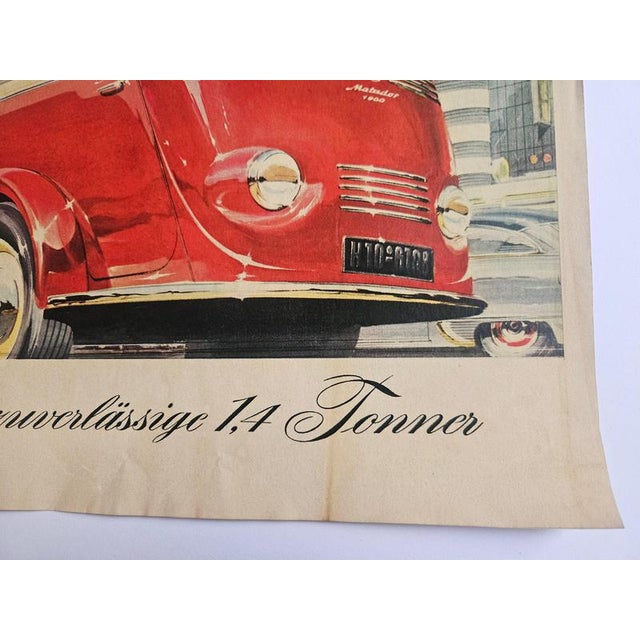 1930s Art Deco Matador Tempo 1400 Advertising Poster, 1930s For Sale - Image 5 of 7