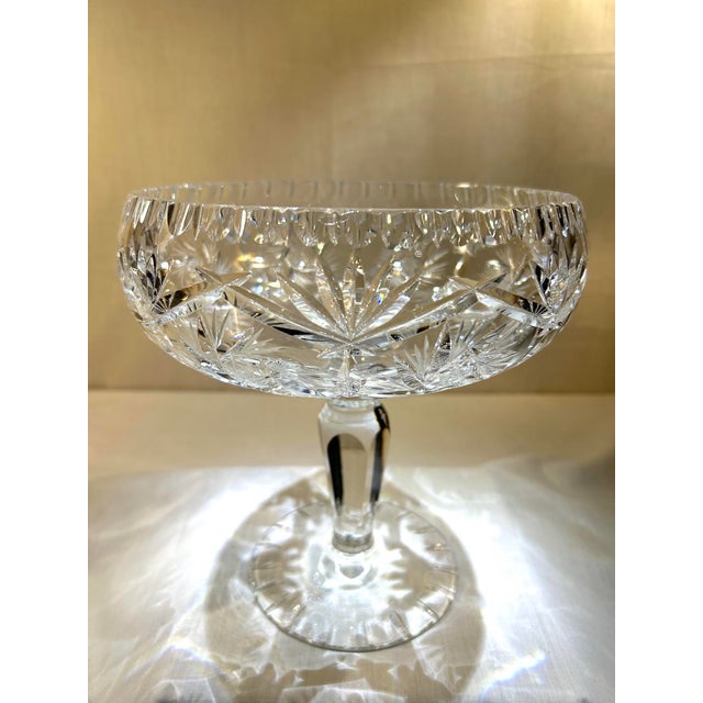 Vintage Large European Art Crystal Compote on Pedestal | Chairish