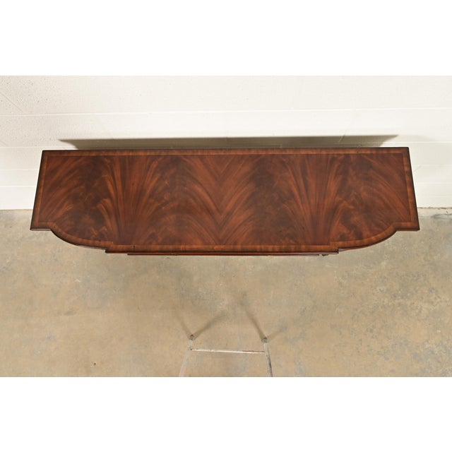 Maitland Smith English Regency Chinoiserie Hand-Painted Red Lacquered Console Table For Sale - Image 11 of 14