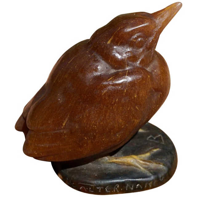 Amalric Walter Henri Berge Pate De Verre Brown Bird Paperweight For Sale - Image 10 of 10