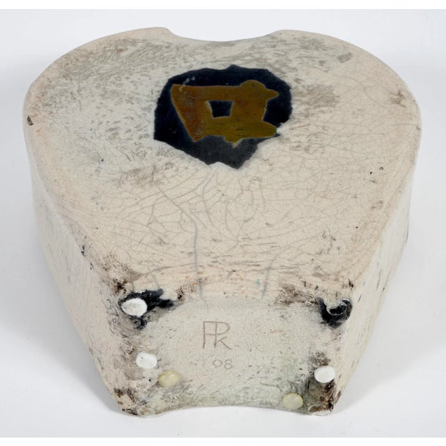 Signed Raku Ceramic Handmand Vase For Sale - Image 9 of 9